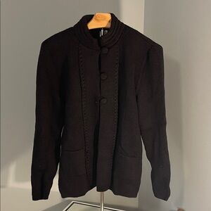 Raymis Alpaca Women's Black Cardigan Sweater new